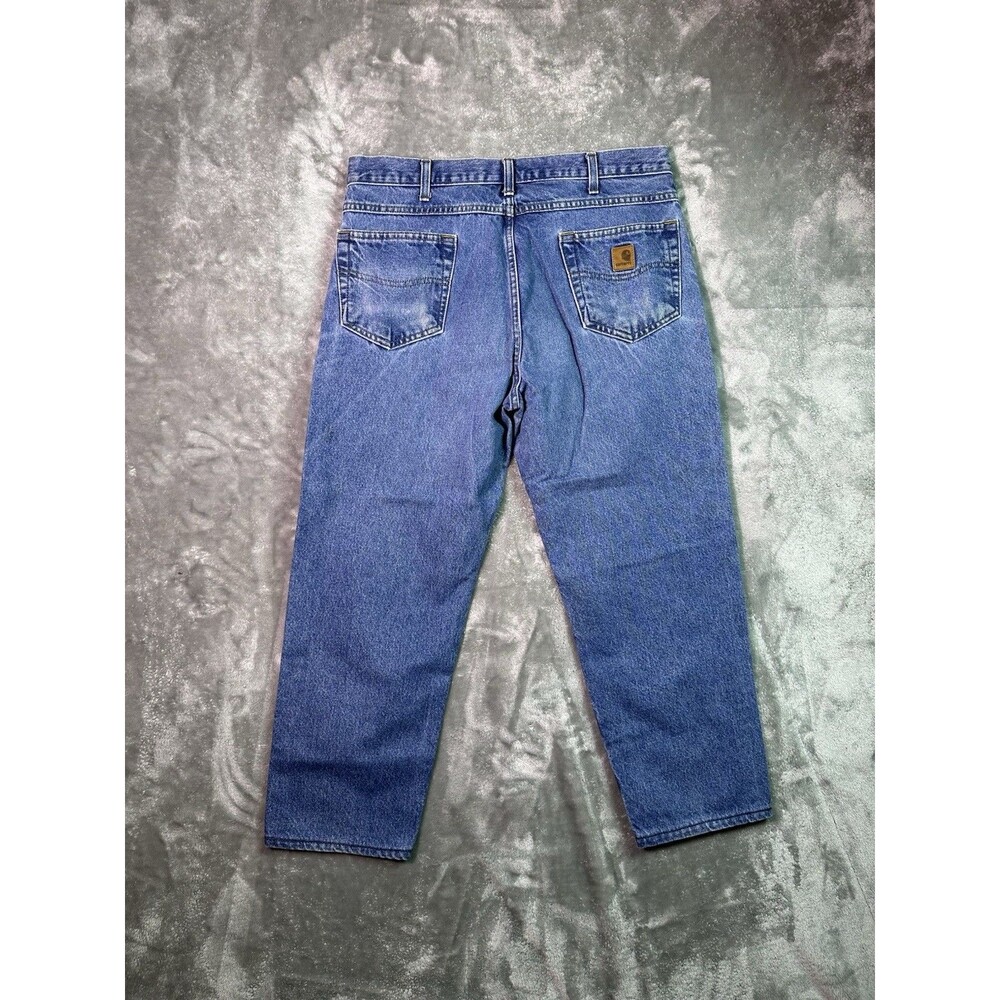 Men's Carhartt B17 DST 36x27 Relaxed Fit Denim Workwear Jeans Distressed Whisker